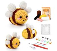 ENCHOL Kit all'uncinetto per principianti, kit all'uncinetto con api carine, kit completo per principianti adulti con tutorial video passo passo per creazioni fai da te
