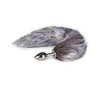 Dildo Anale in Metallo con Coda di Volpe Easytoys Fox NO5 (Argento-Argento)