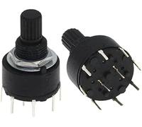 Encoder rotante 1 0pcs Rs16 Plastica 6 mm Interruttore a banda 2 Polo 3 4 Posizione 5 8 Lunghezza maniglia di posizione a dell'asse(1 Pole 8)