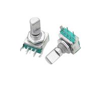 Encoder rotativo EC11 ad angolo retto a 360 gradi con interruttore potenziometro digitale audio, 15 mm, 20 mm, manopola di codifica a pulsante 5 pin (mezzo asse 15 mm, 1 pezzo)