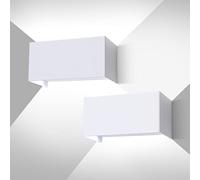 ENCOFT 2 Pezzi 24W Applique da Esterno COB Applique LED da Parete Interno IP65 Impermeabile 6000K Lampada da Esterno a Parete in Alluminio Angolo Regolabile per Giardino Balcone Bianco
