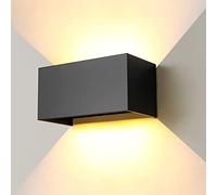 ENCOFT 24W Applique da Esterno Interno COB LED Lampada da Esterno a Parete IP65 Impermeabile 3000K in Alluminio Applique da Parete Moderno per Balcone Giardino Nero