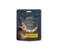 Encore 100% Bocconcini naturali per gatti con petto di pollo, Snack per gatti sani, liofilizzati e privi di cereali per ricompense e addestramento - Confezione da 12 buste da 10 g
