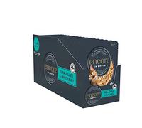 Encore 100% cibo umido naturale premium per gatti, filetto di tonno con acciuga in brodo per gatti adulti - Confezione da 16 sacchetti da 70 g