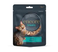 Encore 100% Naturale Filetto di tonno per gatti, liofilizzati, snack sani per gatti senza cereali per ricompense e addestramento - Confezione da 12 buste da 10 g