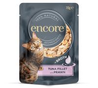 ENCORE Cat filet di tonno con gamberetti in brodo per gatti 16x70g