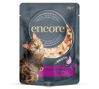 Encore Cibo umido naturale per gatti, pollo con anatra (confezione da 16 sacchetti da 70 g)