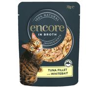 Encore in brodo buste 16 x 70 g Alimento umido per gatti - Tonno con Bianchetto