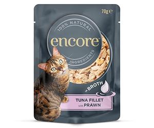 Encore Natural - Cibo umido per gatti, filetto di tonno con gamberetti in sacchetto da 70 g (16 x 70 g)