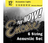 Encore - Set di 12 corde per chitarra acustica, avvolgimento in bronzo