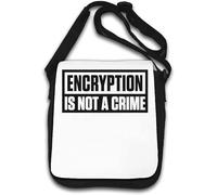 Encryption is Not A Crime Crypto Graphic Borsa a tracolla bianca
