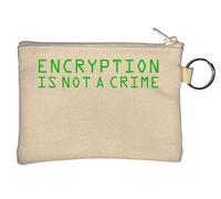 Encryption is Not A Crime Green Logo Portachiavi Portamonete Beige