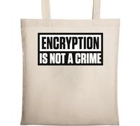 Encryption is Not A Crime Logo in bianco e nero Borsa tote in cotone ecologico naturale Beige