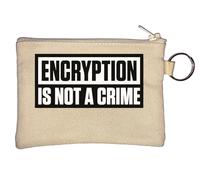 Encryption is Not A Crime - Portamonete con logo in bianco e nero, colore: Beige