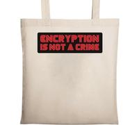 Encryption is Not A Crime Red Logo Borsa in Cotone Ecologico Naturale Beige