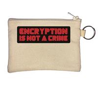 Encryption is Not A Crime Red Logo Portachiavi Portamonete Beige