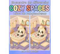 Encuentra las diferencias Cozy Spaces Libro de rompecabezas con 60 puzles: Una colección de divertidos desafíos de encuentra las diferencias en rincones y habitaciones acogedores