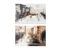 ENCUENTRA TU ESTILO Set Pannello Decorativo su Tela 2 Pz. City