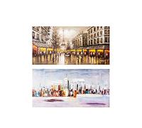ENCUENTRA TU ESTILO Set Pannello Decorativo su Tela 2 Pz. Paris/New York