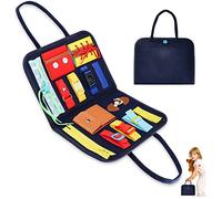 Encuryna Busy Board Giochi Montessori per Bambini, Portatile Giochi Sensoriali Montessori, Giocattolo Educativo da Activity Board per 1 2 3 4 Anni, Apprendere Le Abilità Base di Vita