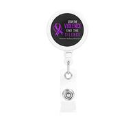 End & Stop Violenza domestica Porta badge retrattile Porta carte d'identità con clip per infermiere Studente Impiegato