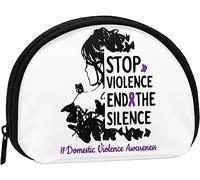 End & Stop Violenza domestica Portamonete Portafoglio Donna e ragazza Borsa alla moda carina Portamonete Portachiavi Borsa da donna Regalo