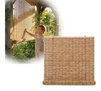 Enda Bamboo Tapparella da Esterno, Arelle Bamboo Esterno Frangivista - Cannette Tenda a Rullo per Ombreggiante, Divisorio Privacy per Balcone Terrazzo Su Misura 40-195cm(W55cm x H215cm)