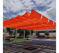 Enda Parasole Retrattile 105 x 1000 cm Impermeabile Protezione UV Antivento Tessuto per Tende da Sole con Occhielli per Esterno, Giardino, Terrazzo, Balcone, Arancione