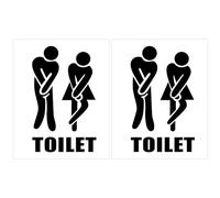 ENDBOOM 2 Adesivi per WC, Decorazioni da Bagno, Targhette per Uomini e Donne, Adesivi 3D in PVC, Divertenti per Porta del Bagno (Nero)