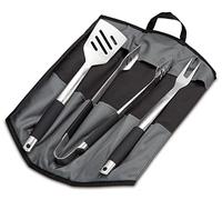 Enders Set Utensili BBQ 3 in 1 - Spatola, Pinze, Forchettone & Custodia includa - Set Premium: 3 Utensili da BBQ in acciaio inossidabile con rispettiva custodia per BBQ #8786