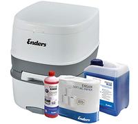 ENDERS SET WC PORTATILE SUPREME - Toilette Supreme Starter Set BLUE 2,5: Wc portatile pieghevole + ENSAN BLUE 2,5 + 1L ENSAN RINSE + 4 rotoli carta igienica - Per camper e campeggio - Bianco