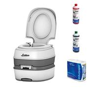 Enders WC Chimico Portatile per Campeggio, Starter Set Green Deluxe con Liquido Sanitario e Carta igienica - Water Portatile, WC da Campeggio, WC Camper, Bagno Chimico