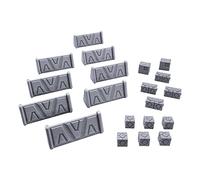 EnderToys - Barricate & Crates, Scenario di Terreno per Tavolo da 28 mm Miniature Wargame, 3D Stampato e verniciabile