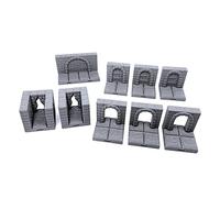 EnderToys Bloccaggio Dungeon Tiles - Porte & Ingressi, Terreno Scenario Tavolo 28mm Miniature Gioco di Ruolo, Stampato 3D Verniciabile