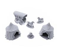 EnderToys Traveler's Camp I di Printable Scenery, 3D Stampato Paesaggio RPG da tavolo e Wargame Terrain 28mm Miniature