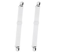 enditori per Lenzuola Regolabili, 2 Pezzi, 75-250 cm, Elastici per Lenzuola, Colore Bianco, con Clip in Metallo, per Lenzuola Letto Ferma Lenzuola