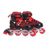 Endless EL1025 Inline Adjustable Skates Large Size 39 EUR (UK 5.5) - 43 EUR (UK 9) for 12 Years and Above | Red | Aluminium Chassis and 70 mm PU Wheels | Front Wheel Flash, ABEC 7 Bearing | In-Outdoor