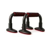 Endless EL1042 Push Up Stands With Foam Handle | Blank and Red | Material : Steel, Plastic | For Upper Body Workouts with Comfortable Foam Grip and Non-Slip Bars and Less Wrist Strain