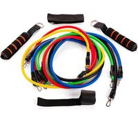 Endless EL1043 Toning Tubes Set of 5 with Different Resistance Levels | Multi Colour | Material : Natural Latex | With Door Anchor, Handles, Waterproof Carry Bag, Leg Ankle Straps for Men and Women