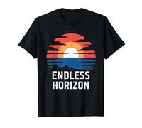 Endless Horizon - Divertente Design con Tramonto e Avventura Maglietta