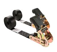Endless Ratchet Tie Down Straps,Du-Rable Nylon Black Strap Ratcheting Securing,Heavy Duty Cargo,Track Spring Fittings,Cargo Ropes for Trailer Loads,Motorcycle,Kayak,7ft-2Pack
