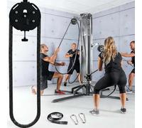 Endless Rope Trainer, Puleggia Portatile, Macchina a Cavi con 9 di Resistenza Regolabile, Attrezzatura per Home Gym: Esercizi per Presa, Braccia, Schiena e Coordinazione Corporea(Black)