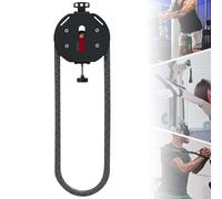 Endless Rope Trainer, Puleggia Portatile, Macchina a Cavi con 9 Livelli di Resistenza Regolabile, Attrezzatura per Home Gym: Presa, Braccia, Schiena e Coordinazione Corporea(Red)