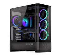 ENDORFY Aquarius 8000 Corona, Fishtank ATX, design panoramico in vetro, AIO max 420 mm, raffreddamento CPU max 179 mm, 4 ventole Corona da 120 ARGB, USB-C fino a 10 Gpbs, GPU fino a 450 mm