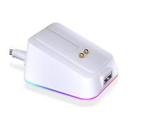 ENDORFY Dock di ricarica per mouse Mouse Dock Onyx White compatibile con il mouse da gioco wireless LIV, ricarica magnetica, luci RGB, USB per dongle da 2,4 GHz