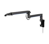 ENDORFY Broadcast Low Profile RGB Boom Arm, Microfono Premium a basso profilo Smartfone e braccio luminoso con cavo, rotazione di 360 gradi, luci LED con controller