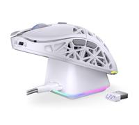 ENDORFY LIV Plus Wireless Onyx White, mouse da gioco bianco, mouse wireless, stazione di ricarica in set, design ultraleggero (69 g), massimo 26.000 DPI, PixArt PAW3395, 2,4GHz, BT, USB-A, EY6A017