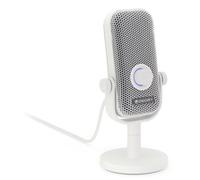 ENDORFY Solum Voice S Onyx White, microfono da gioco per PC, microfono per podcast, microfono per streaming, illuminazione RGB, microfono usb plug & play, pulsante tap-to-mute, controllo GAIN, caratte