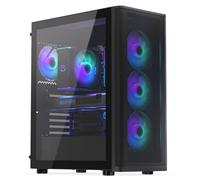 ENDORFY Ventum 400 ARGB, custodia per PC ATX con vetro temperato, 4x Stratus 120 PWM ARGB, parte anteriore in rete, USB-C, supporto AiO 360 mm, custodia da gioco per Mini-ITX mATX ATX