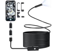 Endoscopio 1080P HD per iPhone Android sonda 5MT con telecamera 6LED 8mm IP67